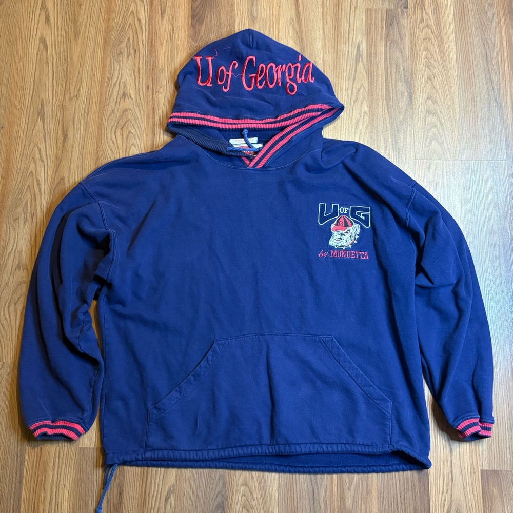 Vintage Mondetta University of Georgia Bulldogs Boxy Hoodie (Fits L/XL)